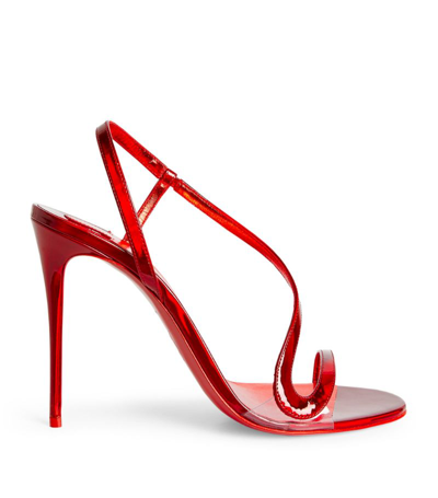 Shop Christian Louboutin Rosalie Patent Leather Sandals 100 In Red