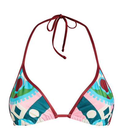 Shop La Doublej Placée Triangle Bikini Top In Red