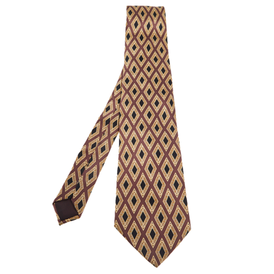 Pre-owned Lanvin Multicolor Diamond Printed Silk Tie