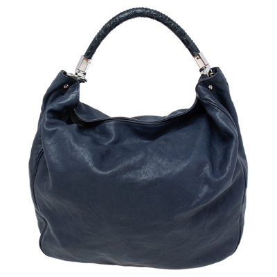 Pre-owned Saint Laurent Navy Blue Leather Limited Series For Dubai 2/36 Roady Hobo