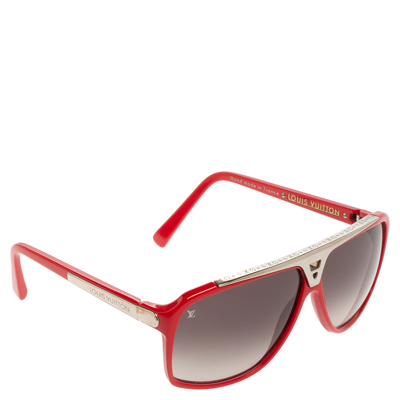 Pre-owned Louis Vuitton Red/black Gradient Z0286w Evidence Sunglasses