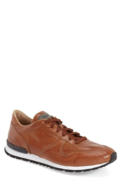 Shop Tod's 'allacciato' Sneaker (men) In Light Cognac Leather