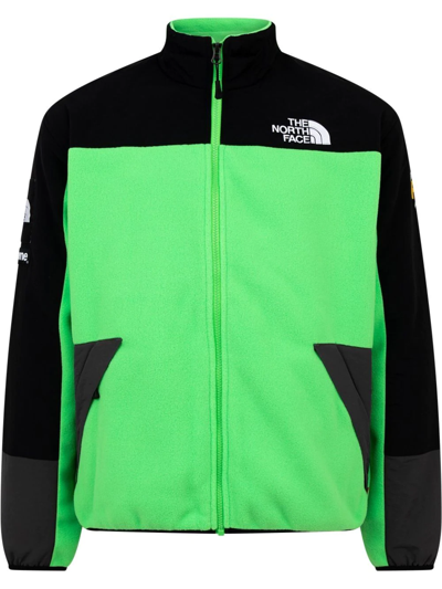 Shop Supreme X The North Face Rtg Fleece Jacket In Green