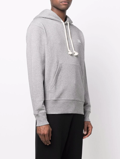 Shop Acne Studios Drawstring Cotton Hoodie In Grey