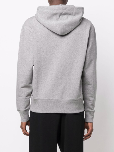 Shop Acne Studios Drawstring Cotton Hoodie In Grey