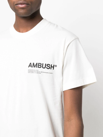 Shop Ambush Workshop Crew Neck T-shirt In Weiss