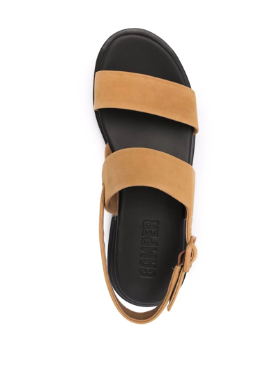 Shop Camper Edy Double Strap Sandals In Brown