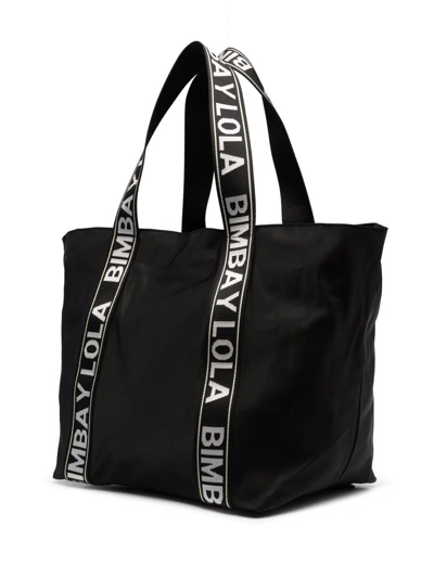Shop Bimba Y Lola Logo-print Strap Tote Bag In Black