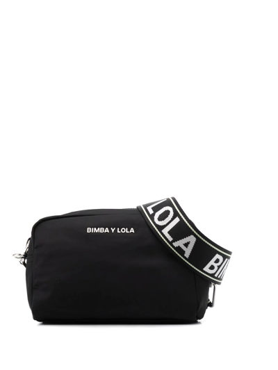 Shop Bimba Y Lola Small Logo-plaque Shoulder Bag In Black