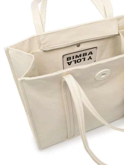 Shop Bimba Y Lola Large Tonal Tote Bag In Neutrals