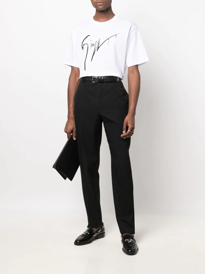 Shop Giuseppe Zanotti Graphic-print Cotton T-shirt In Weiss