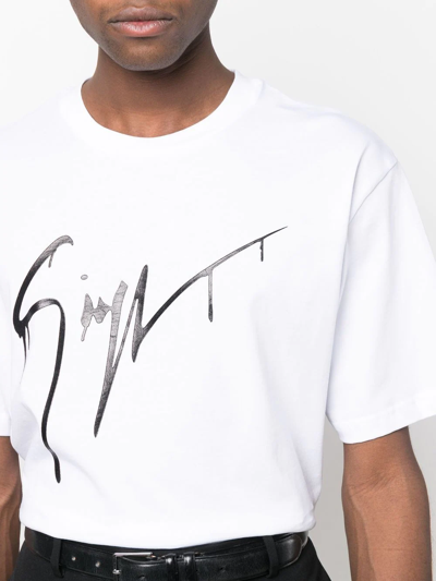 Shop Giuseppe Zanotti Graphic-print Cotton T-shirt In Weiss