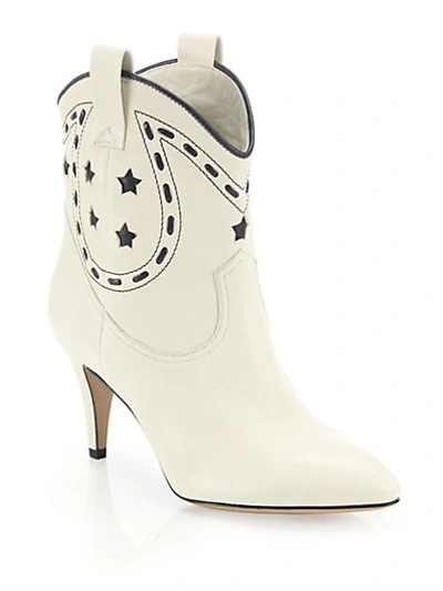 Shop Marc Jacobs Georgia Metallic Leather Cowboy Boots In Silver
