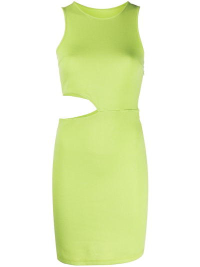Shop Victor Glemaud Cut-out Detail Knitted Dress In Green
