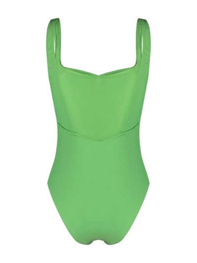 Shop Nanushka Sweetheart-neckline Slip-on One-piece In Green