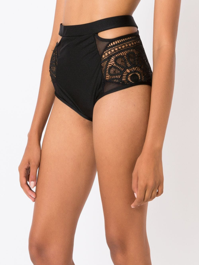 Shop Martha Medeiros Camila High-waisted Bikini Bottoms In Black