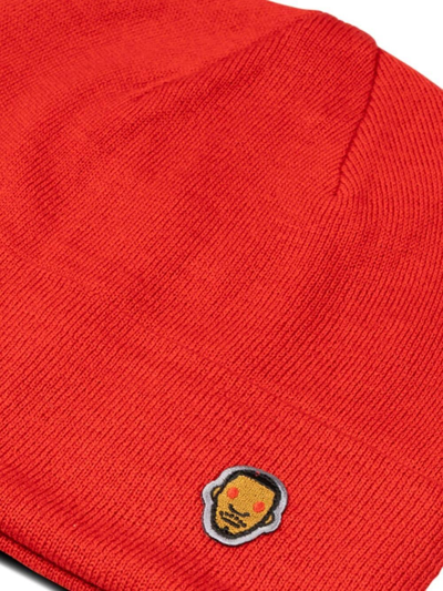 A Bathing Ape X Kid Cudi Knit Beanie In Rot