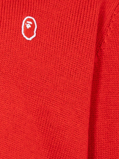 Shop A Bathing Ape X Kid Cudi Logo-patch Cardigan In Red