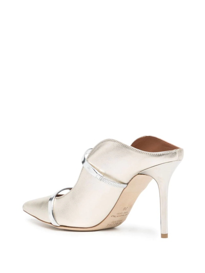Malone Souliers Maureen 85 Metallic Leather Mules In Gold