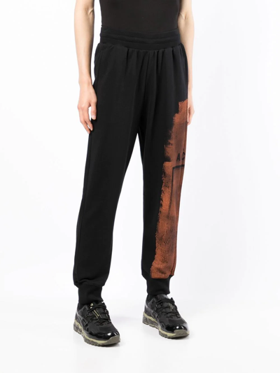 Shop A-cold-wall* Logo Bleach Style Track Pants In Schwarz