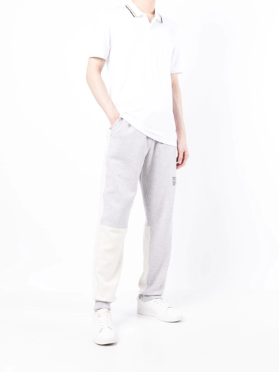 Hugo Boss Slim-fit Polo Shirt In Cotton With Striped Collar In Weiss