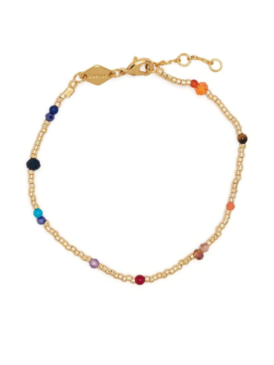 Shop Anni Lu Purple Rain Bracelet In Gold