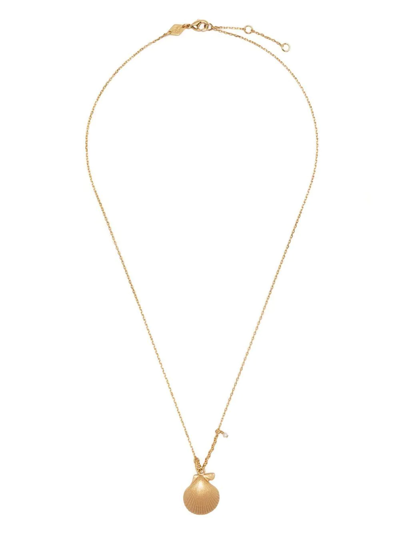 Shop Anni Lu Ray Shell Pendant Necklace In Gold