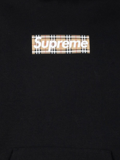 Shop Supreme X Burberry Box-logo Hoodie "ss22" In Schwarz