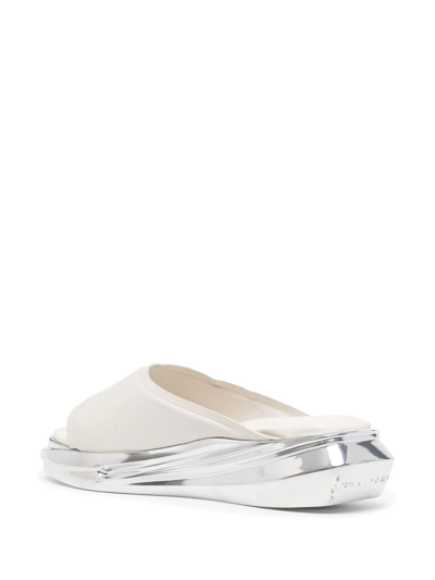 Shop Alyx Logo Slip-on Slides In Weiss