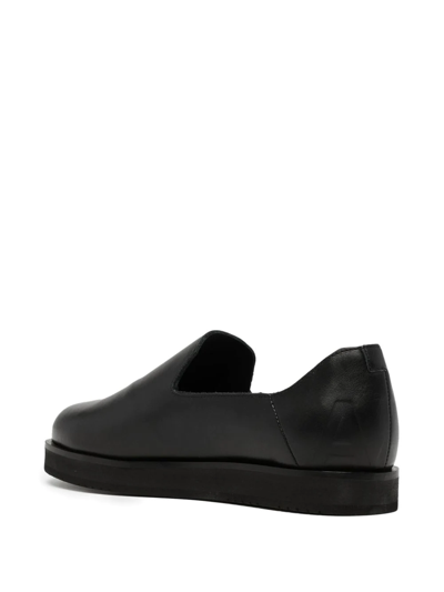 Black Geometric Model 3 Leather Loafers In Black - Black