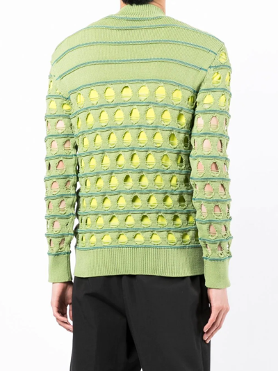 Namacheko Leni Open-knit Striped Sweater In Light Green | ModeSens