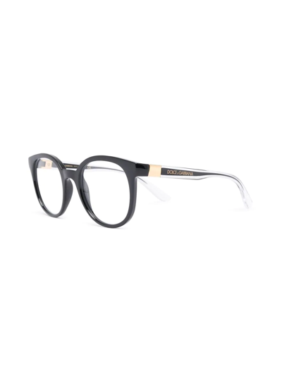 Shop Dolce & Gabbana Round-frame Optical Glasses In Weiss