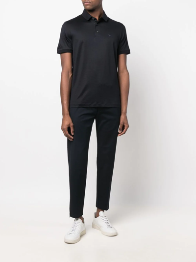 Emporio Armani Polo Blu Navy Basic In Blau