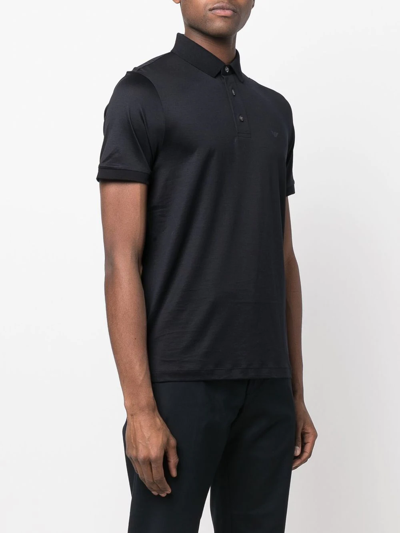 Emporio Armani Polo Blu Navy Basic In Blau
