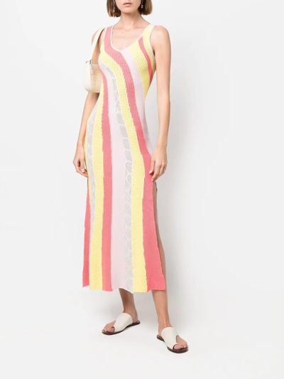 Shop Koché Panelled Ankle-length Dress In Gelb