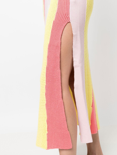 Shop Koché Panelled Ankle-length Dress In Gelb