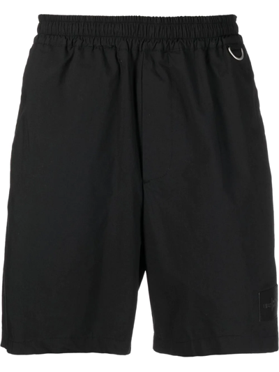 Shop Low Brand Logo-patch Jersey Cotton Shorts In Schwarz