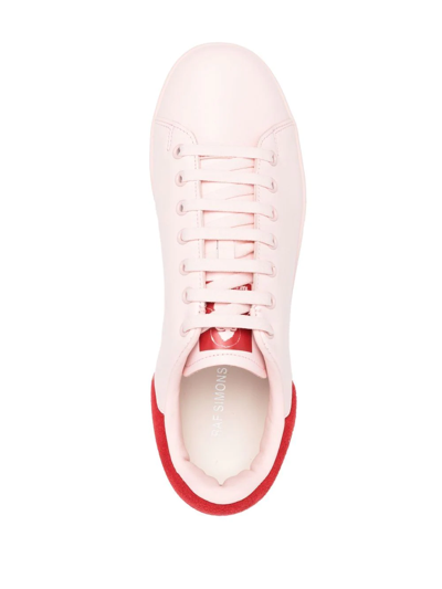 Raf Simons Orion Suede-trimmed Leather Senakers In Rosa