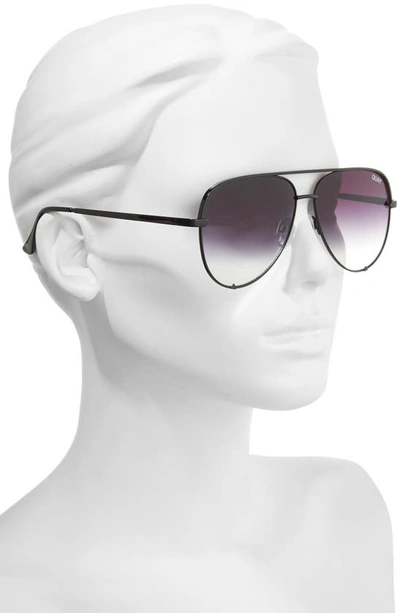 Shop Quay High Key 62mm Oversize Aviator Sunglasses In Black Fade To Clear