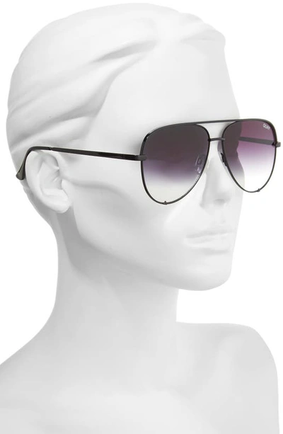 Quay X Desi Perkins High Key 62mm Aviator Sunglasses - Black Fade To Clear In Black Fade To Clear