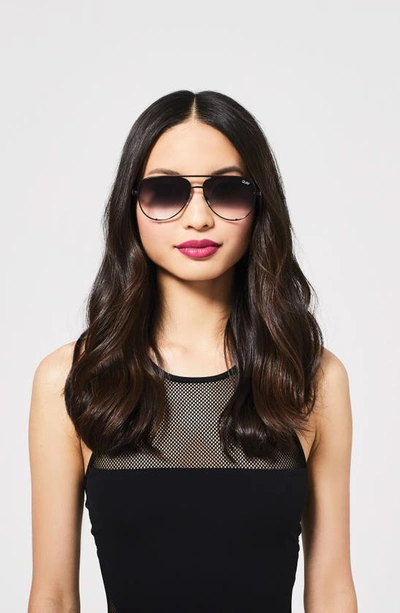 Shop Quay High Key 62mm Oversize Aviator Sunglasses In Black Fade To Clear