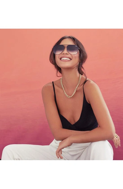 Quay X Desi Perkins High Key 62mm Aviator Sunglasses - Black Fade To Clear In Black Fade To Clear