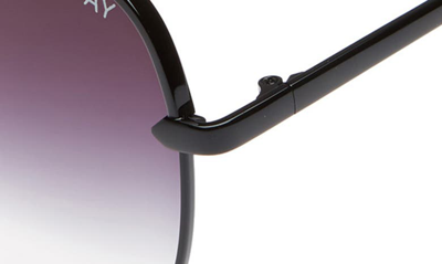 Shop Quay High Key 62mm Oversize Aviator Sunglasses In Black Fade To Clear