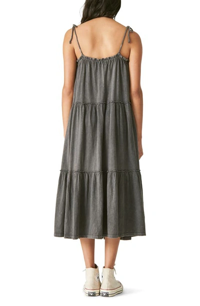 Shop Lucky Brand Tiered Ruffle Dress In Washed Black