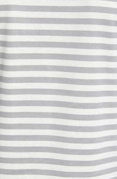 Shop Comme Des Garçons Play Small Heart Stripe Colorblock Long Sleeve T-shirt In Grey/ Purple