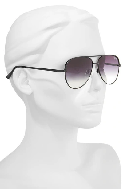 Shop Quay High Key Mini 51mm Aviator Sunglasses In Black/ Fade To Clear