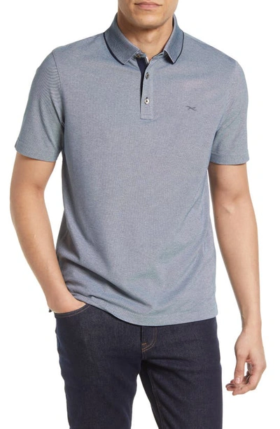 Solid Cotton Blend Polo Shirt In Ocean |