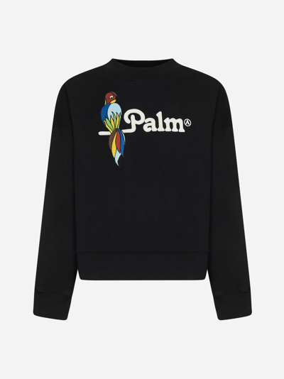 Shop Palm Angels Parrot Cotton Sweatshirt