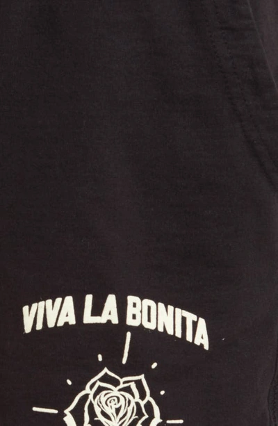 Shop Viva La Bonita Where The Mujeres Dream Big Cotton Shorts In Black