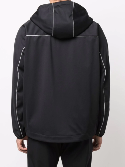 Shop Ferrari Logo-print Zip-up Hooded Jacket In Black